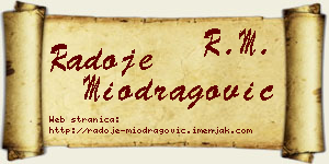Radoje Miodragović vizit kartica